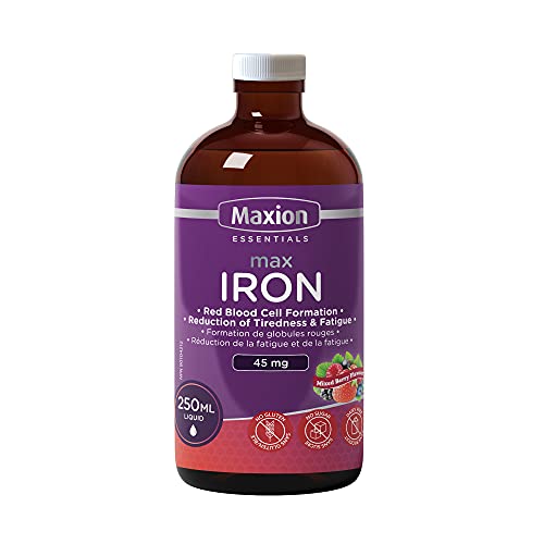 Maxion Iron Blood Booster Supplement to Combat Iron Deficiency Anemia, Fight Fatigue and Build Blood Cells, 250ml (1)