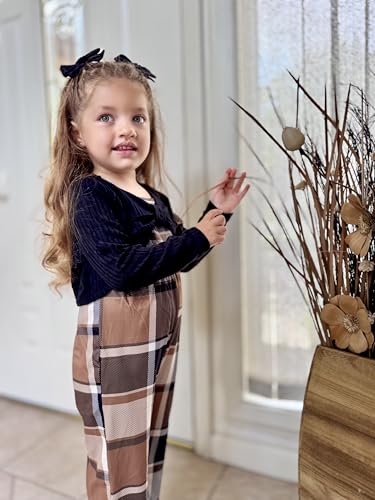 Image of HIHA Girls Sleeveless Jumpsuits Outfit Long Sleeve Twist Front Tops Romper Clothes Set Size 4-12