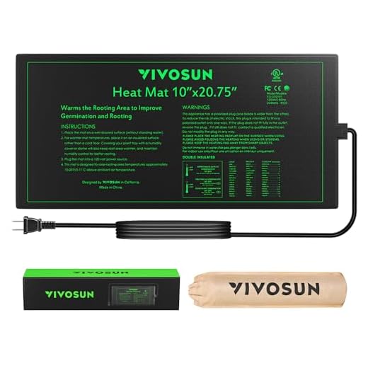 VIVOSUN Durable Waterproof Seedling Heat Mat 10" x 20.75" UL & MET-Certified Warm Hydroponic Heating Pad for Germination, Indoor Gardening, Greenhouse