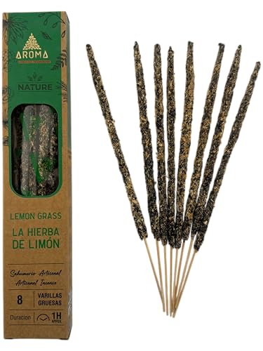 Incienso Orgánico Natural Aroma Nature - Hecho a Mano - Sin Productos tóxicos - Sin crueldad Animal - HOSTENATURA (Hierba de Limón)
