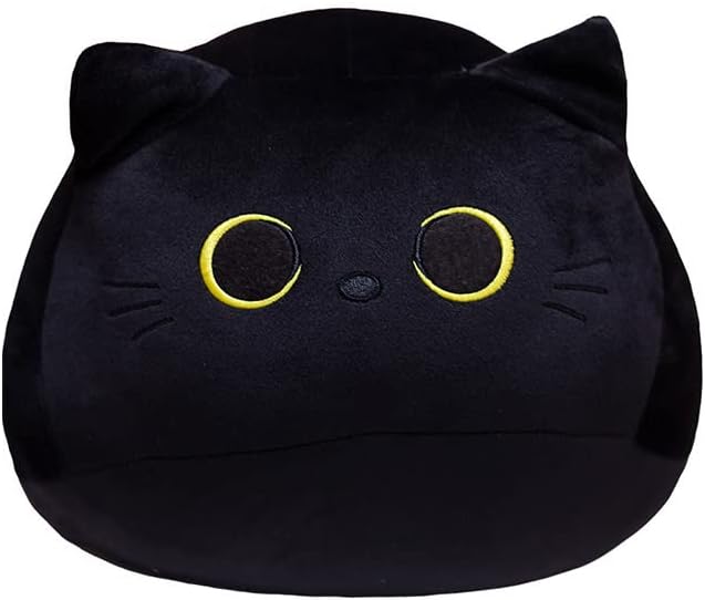 Black Cat Stuffed Animal Plush Toy Creative Cat Shape Soft Pillow Toys Gifts Cute Dolls for Girlfriend Kids Baby Girls, 55cm/21.7in