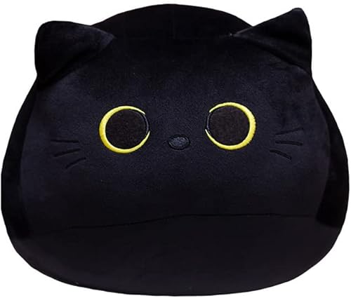Miniatura 9 de Gato negro con bufanda, juguete de peluche creativo con forma de gato, almohada suave, regalos lindas muñecas para novia, niños, niñas, 8.7 in8.6