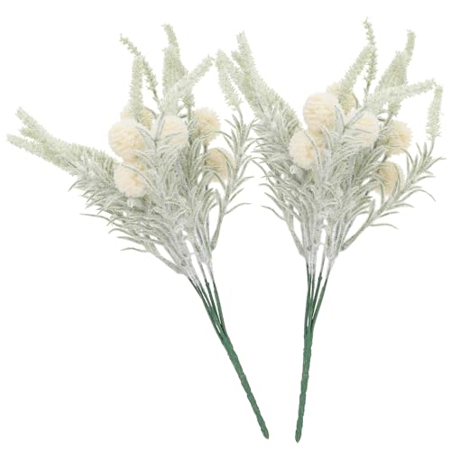 HOMOBABE 2pcs Faux Dandelion Plastic Flowers Set Realistic Artificial Dandelion Decor for Home and DIY Flower Arrangements White Simulation Ornaments for Indoor Decoration