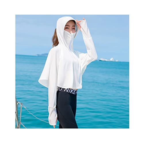 Ygqzm Summer Sun Cloak Sun Visor Skin Windbreaker Hooded Outdoor Cycling Anti Uv Ice Silk Sport Cooling Clothing (Color : Black, Size : 1) #TOP3