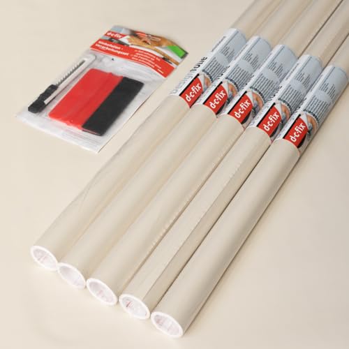 67.5cm x 2m (Pack of 5 + App Kit) d-c-fix MATT Sand Sticky Back Plastic Vinyl wrap Film (346-8205)