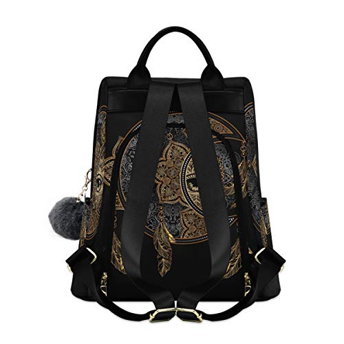 Alaza Boho Crescent Moon Dreamcatcher Backpack Purse For Women Anti Theft Fashion Back Pack Shoulder Bag One Size #TOP1