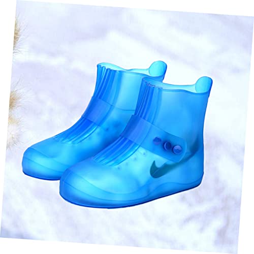 Cubiertas antideslizantes para calzado jojofuny, 1 par, resistentes al desgaste, para lluvia, para hombres y mujeres, para actividades al aire libre, color azul miniatura 2