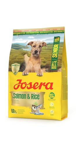 JOSERA Senior mit Lachs & Reis (1 x 3 kg) | Premium Trockenfutter für ältere Hunde Aller Rassen | fettreduziert | Mit Omega 3 & L-Carnitin | Immune Plus für EIN intaktes Immunsystem | 1er Pack
