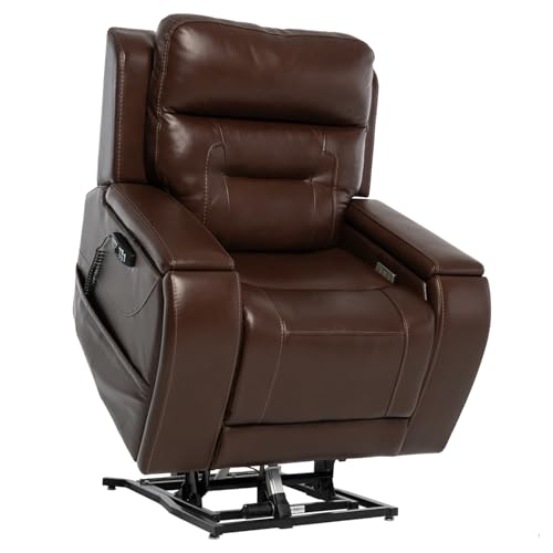 LIVING WELL STORES Pride ViVaLift Premier Leather Lift Chair Power Recliner (PLR-5900M) Medium, Immersive Audio System, Heat and Massage System (Sorrento Coffee, Curbside Delivery)