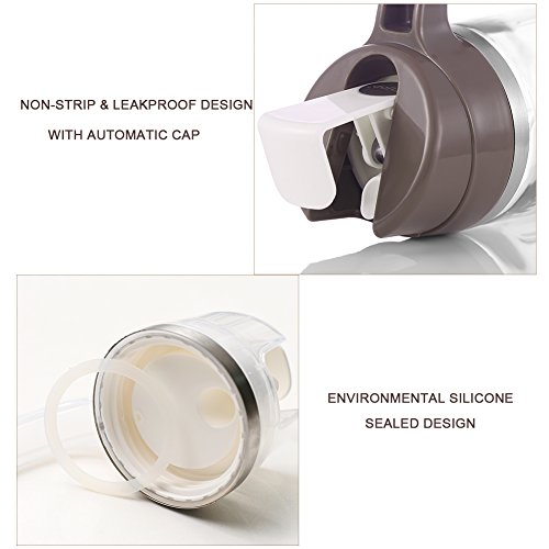 Marbrasse Oil Dispenser for Kitchen,20 OZ /600ml Leakproof Glass Oil Bottle with Auto Flip Cap,Olive Oil Container for Kitchen Cooking (White) - Image 6