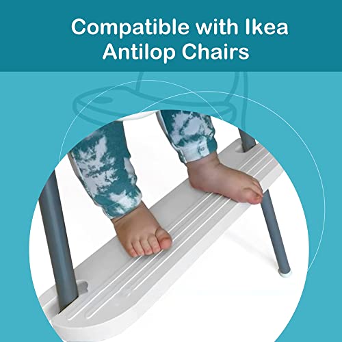 White IKEA High Chair Foot Rest, Compatible with Antilop Chairs | Adjustable, Reversible & Non-Slip Footrest for IKEA Chair - Made with Durable Polypropylene - Antilop Accessories - Thumbnail 3