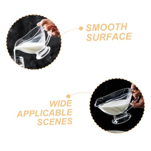 VICASKY Glass Gravy Boat con Manico Ciotola per Salsa Trasparente in Vetro Resistente Salsiera Leggera Ristorante e Catering Design per Servizio Pulito - immagine 4