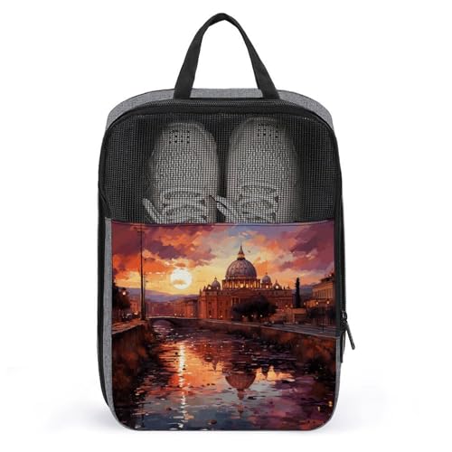 Sac à chaussures suspendu imprimé Rome coucher de soleil pour optimiser vos valises