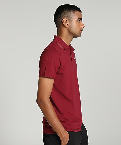 Image of PUMA Cotton Men's Solid Slim Fit T-Shirt (687093 Team Regal Red, Small