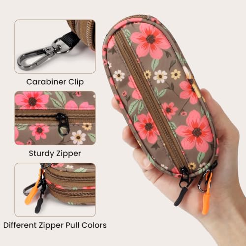 Image of Double Eyeglasses Case Soft with Zipper & Clip for Men Women