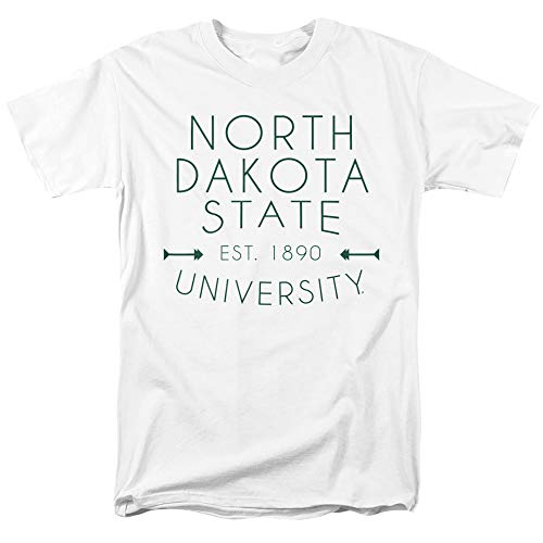 North Dakota State University NDSU Bison Official Simple Unisex Adult T-Shirt, White, Medium