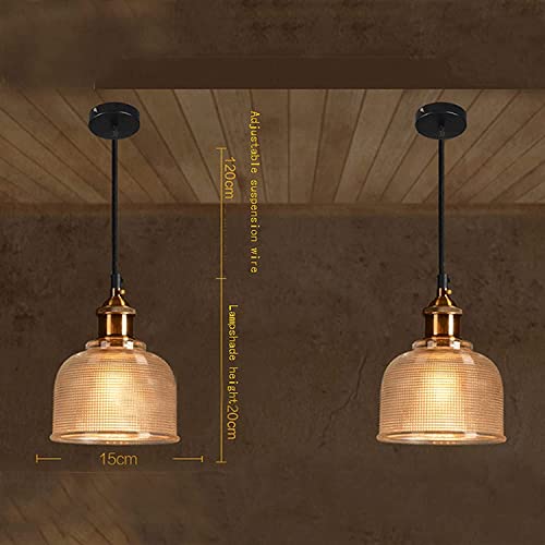 Lámpara de techo industrial moderna retro para salón o cocina con cristal caramelo 3