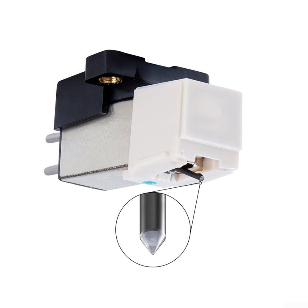 AT3600L - Cartuccia magnetica per giradischi in vinile LP con magnete mobile, ago di ricambio bianco (3 pezzi)