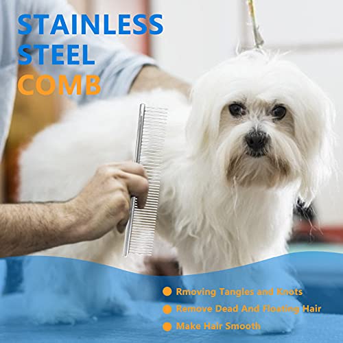 MAXSHOP Stainless Steel Dog Combs for Grooming Small Dogs, Metal Cat Comb for Removing Matted Fur, Professional Grooming… - Image 3