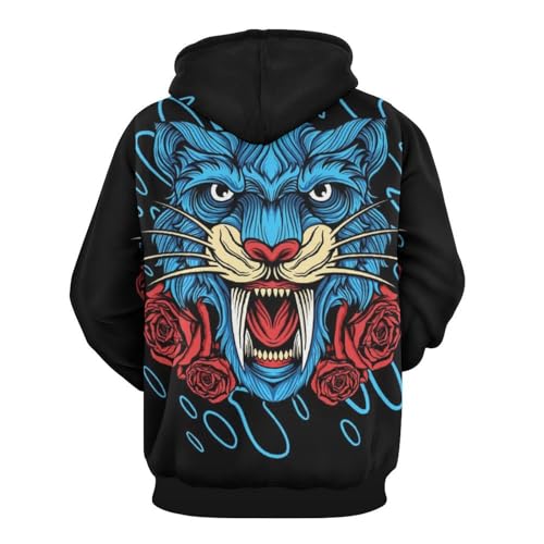 Sweat à Capuche Fleur De Léopard Bleue idéal en ville