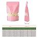 Roppolo 100 Pcs 4.7 x 7.9 Inch Stand Up Pink Bags with Matte Window, Resealable Zip Lock Food Storage Bags, Reusable & Heat Sealable for Packaging