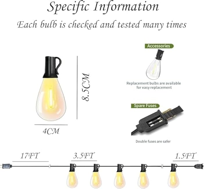 120FT Outdoor String Lights, Ultra Long Waterproof 30+2 Shatterproof Bulbs Led Outside Patio Lights for Porch Deck Garden Backyard Balcony Wedding Party Decor