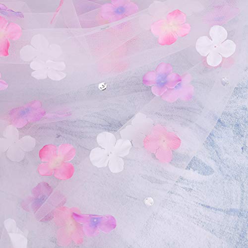 68.9" Long Bridal Veil Lace Floral Wedding Veil Soft Mesh Tulle Chapel Length Bride Long Cathedral Veil 1Tier With Comb #TOP7