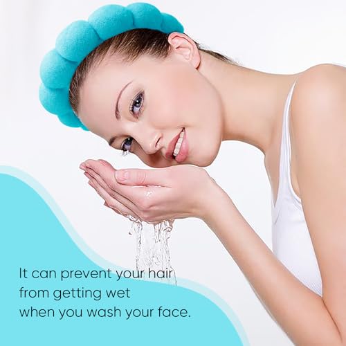 DRESHOW Spa Headband for Women Sponge Headband for Washing Face Clouds Soft Terry Cloth Makeup Skincare Headbands - Image 4