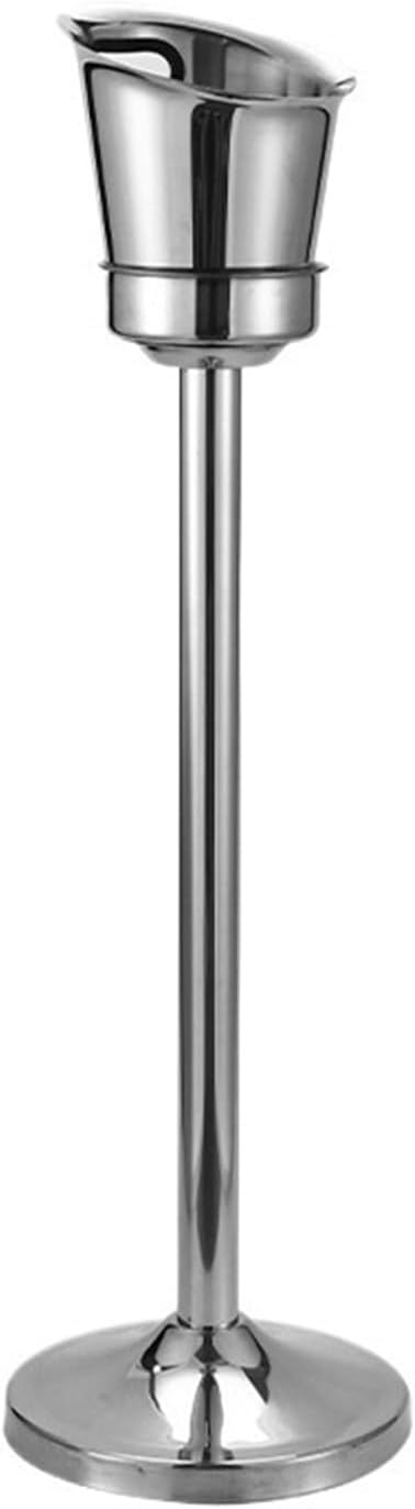 Ice Bucket Ice Bucket With Stand Stainless Steel Cube Container For Party Bar Ktv Bbq Home Drinks and Wine Cooler(Large)