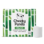 The Cheeky Panda Bamboo Toilet Rolls Bulk Buy – 24 Rolls of 3 Ply Toilet Paper | Plastic Free Packaging and Sustainable Tissue Paper | White