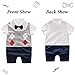 Fairy Baby Newborn Boy's Gentleman Romper Outfit with Bow Tie,0-3M,Short Grid