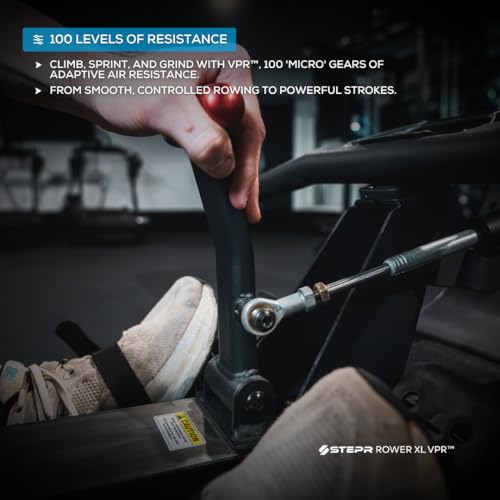 Image of STEPR Rower XL VPR - Rowing Machine with Boat-Inspired Ergonomics | Row Machine with Backlit Console, VPR Technology and Commercial Build