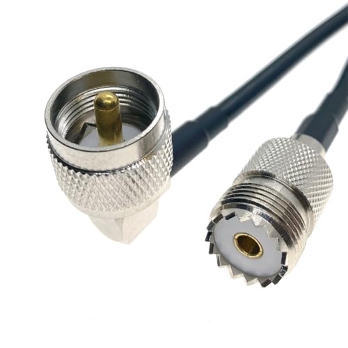 QYZLVCES(���X) UHF�P�[�u�� RG58 UHF SO239���X-UHF�I�X���p�����P�[�u��(48inch 120cm)