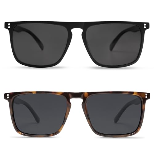 Image of VANLINKER Polarized Square Sunglasses for Men Women Dark Shades with UV Protection for Driving VL9748