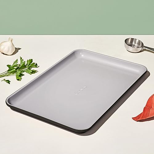Caraway Non-Stick Ceramic Baking Sheet - Naturally Slick Ceramic Coating - Non-Toxic, PTFE & PFOA Free - Perfect for Baking, Roasting, and More - Medium (15" x 10") - Black - Image 4