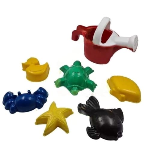 Balde De Praia Infantil Baldinho Com Alça E 6 Brinquedos, Multicor Balde De Praia Divertido 11 Acess