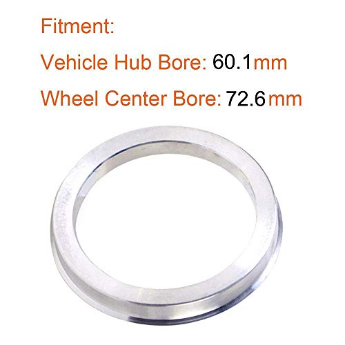 Image of ZHTEAPR Wheel Hub Centric Rings 60.1 to 72.6 OD=72.6mm ID=60.1mm Aluminium Alloy Wheel Hubrings 72.6 to 60.1