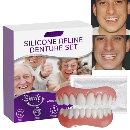 Silicone Reline Denture Set,Soft Denture Silicone Reline Kit,Teeth Repair Kit,Soft Dentures False Teeth Set,Silicone Soft Dentures Repair,Snap On Denture Reliner Kit,Silicone Dentures Full Mouth
