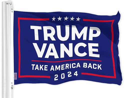 G128 Trump Vance 2024 Election Take America Back Blue Flag | 3x5 Ft | LiteWeave Pro Series Printed 150D Polyester | Election Flag Indoor/Outdoor