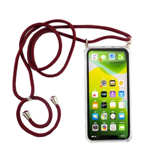 Cordon avec étui à suspendre iPhone 11 - Coque antichoc rouge König Design pour smartphone