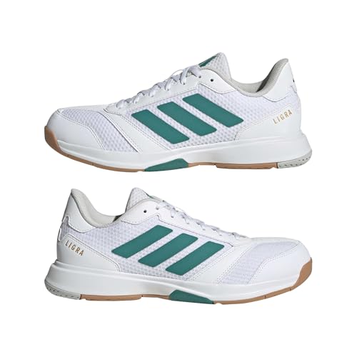 adidas Herren Ligra 8 Mens Indoor Shoes, FTWR White/Equipment Green/Grey one, 41 1/3 EU – Ansicht 6