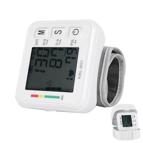Tensiómetro de Muñeca, Monitor de Presión Arterial Digital con Pantalla LCD Grande, Memoria para 2 Usuarios (2x99), Brazalete Ajustable, Indicador de Riesgo por Colores – Uso Doméstico y Portátil