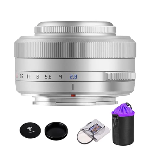 TTARTISAN AF 27mm f2.8 APS-C Frame Lens Ultra-Compact Pancake Lens for Fuji X Mount Cameras for Fujifilm XS10 X-E4 X-T10 X-T20 X-T3 X-T4 X-T100 X-T200 X-T30 X-Pro1 X-Pro2 X-Pro3 X-E1-Silver