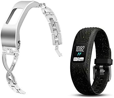 C2D JOY Stylish Steel Strap Compatible with Garmin vivofit 4 Activity Tracker Bands Replacement Accessory with Metal Case for Women image 5