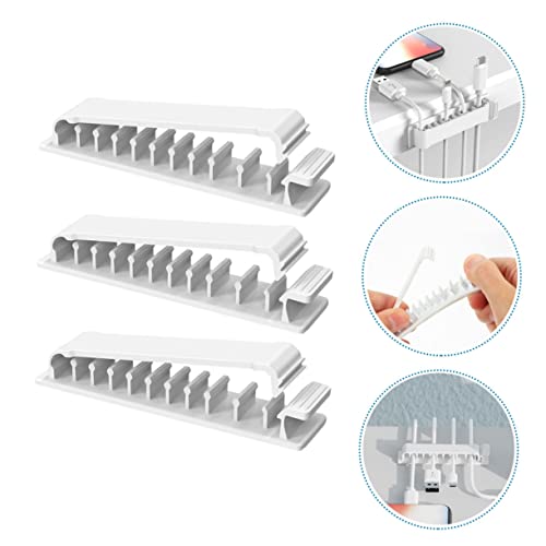 Gadpiparty 9pcs Cord Organizer Clips under Desk Cable Management Adhesive Cord Clamps Desk Cable Wire Clips miniatura 3