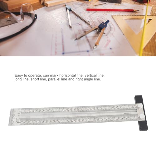 Medidores de Marcenaria Ultra Precisos, Régua de Metal Com Batentes Precisos, Régua Quadrada Em T de