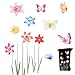 Eimer günstig Kaufen-sdhiiolp Mülltonnen Aufkleber Blumen, Wetterfest Eimer Dekorative Aufkleber für Wand, Tür Kühlschrank, Selbstklebender Mülleimer Aufkleber