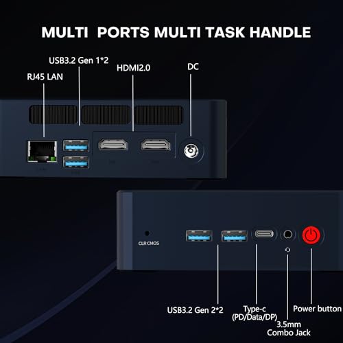 Bosgame Mini Pc N100 Intel 12Th Mini Computers Windows 11 Pro 16Gb Ddr4 Ram 512Gb Pcie X1 Ssd, 4K 60Hz Triple Displays By Dual Hdmi+Type-C, 6W Tdp Quiet Mini Pc, Wifi5, Office thumb #4