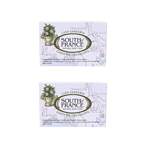 South Of France Milled Bar Soap, Gardenia, 6 Ounce (Pack of 2)