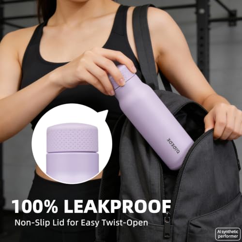 Image of BJPKPK Stainless Steel Water Bottle,21oz insulated Reusable Bottle,Leakproof Metal Thermal Flask Double Wall,Keep Drinks Cold and Hot,Lavender